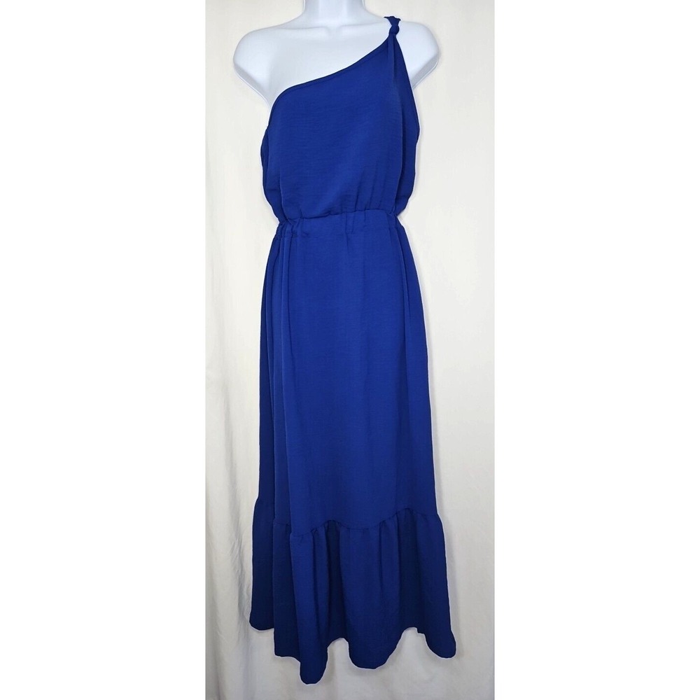 Rolla Coaster Women's Blue One Shoulder Maxi Dress‎ Size Small NWOT